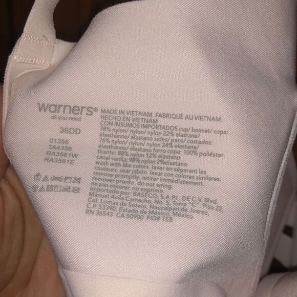 Warners light pink bra size 36DD - Picture 5 of 5